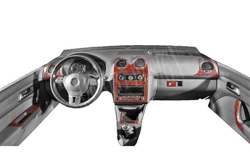 AUTOKLEIDUNG® Cockpit Dekor kompatibel mit Volkswagen Caddy ab Baujahr 2011 13 Teile | 3D Klavierlack Optik von Autokleidung