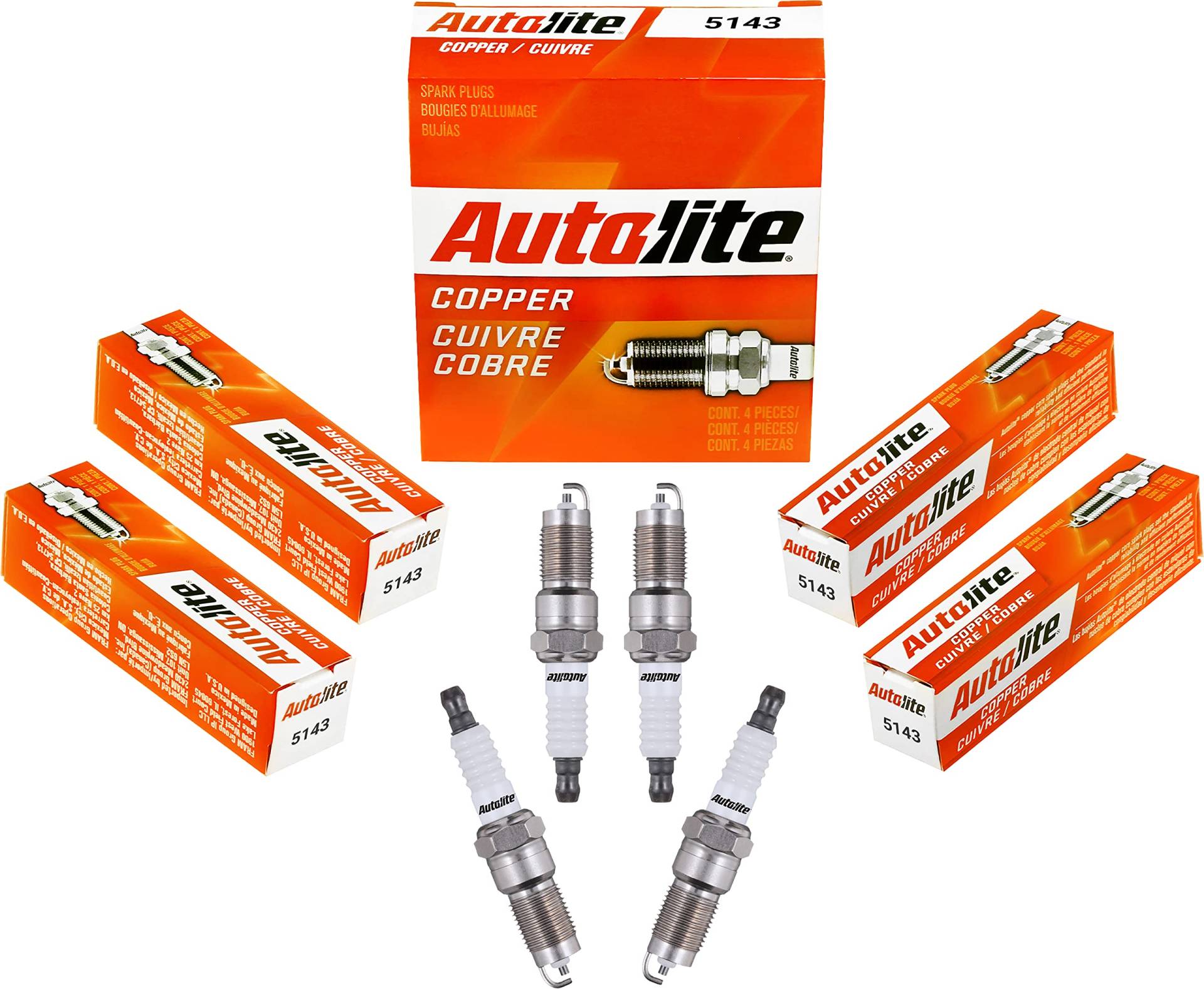 Autolite 5143-4PK Zündkerze, Kupferwiderstand, 4 Stück von Autolite