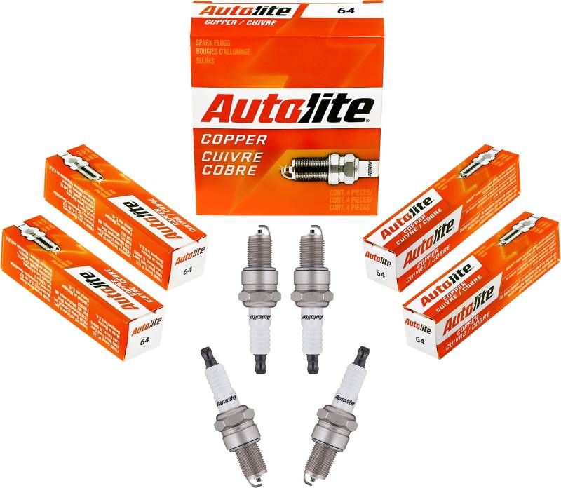 Autolite 64-4PK Kupferwiderstand Zündkerze, 4 Stück von Autolite