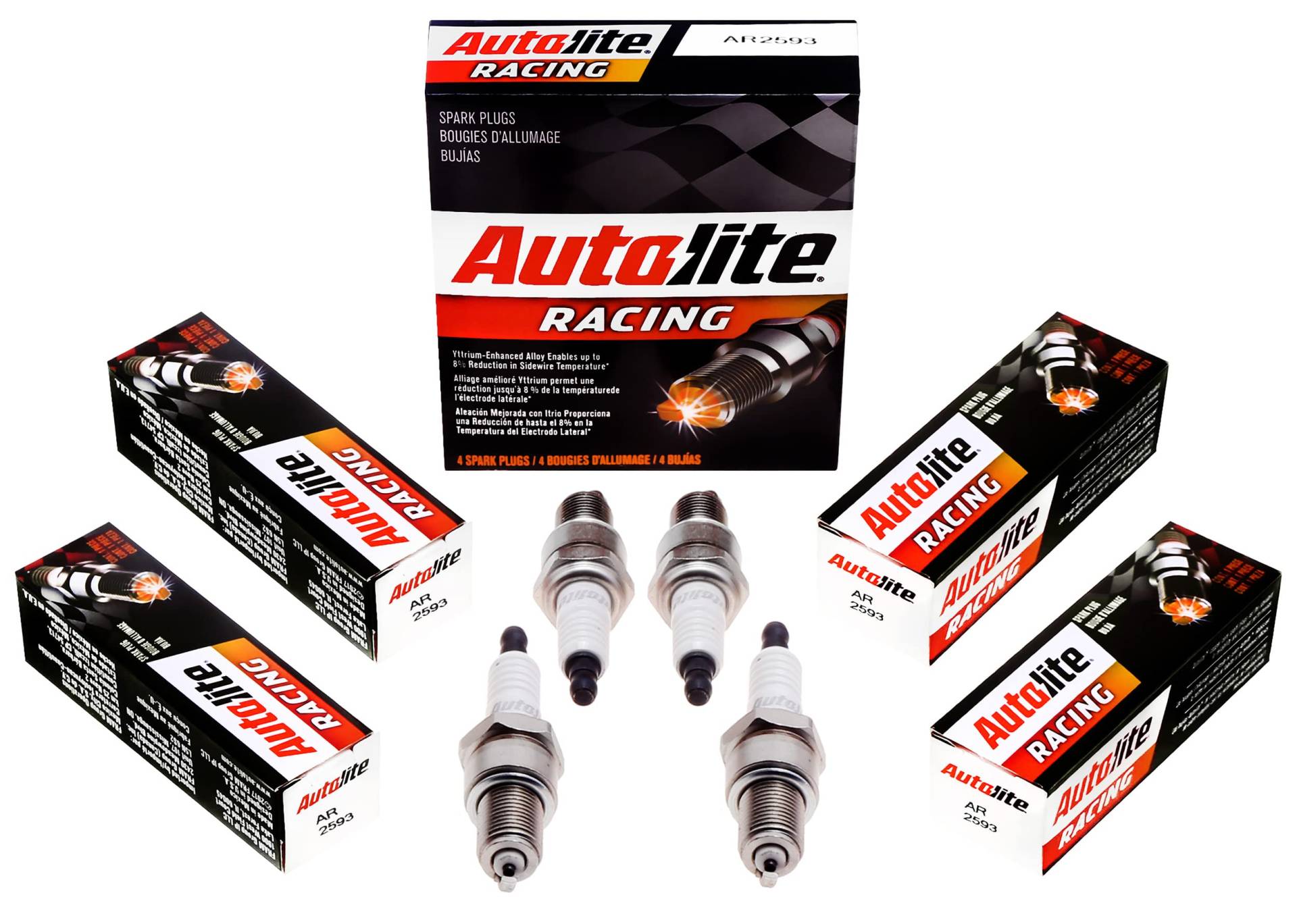 Autolite AR2593-4PK Hochleistungs-Zündkerze, nicht widerstandfähig, 4 Stück von Autolite