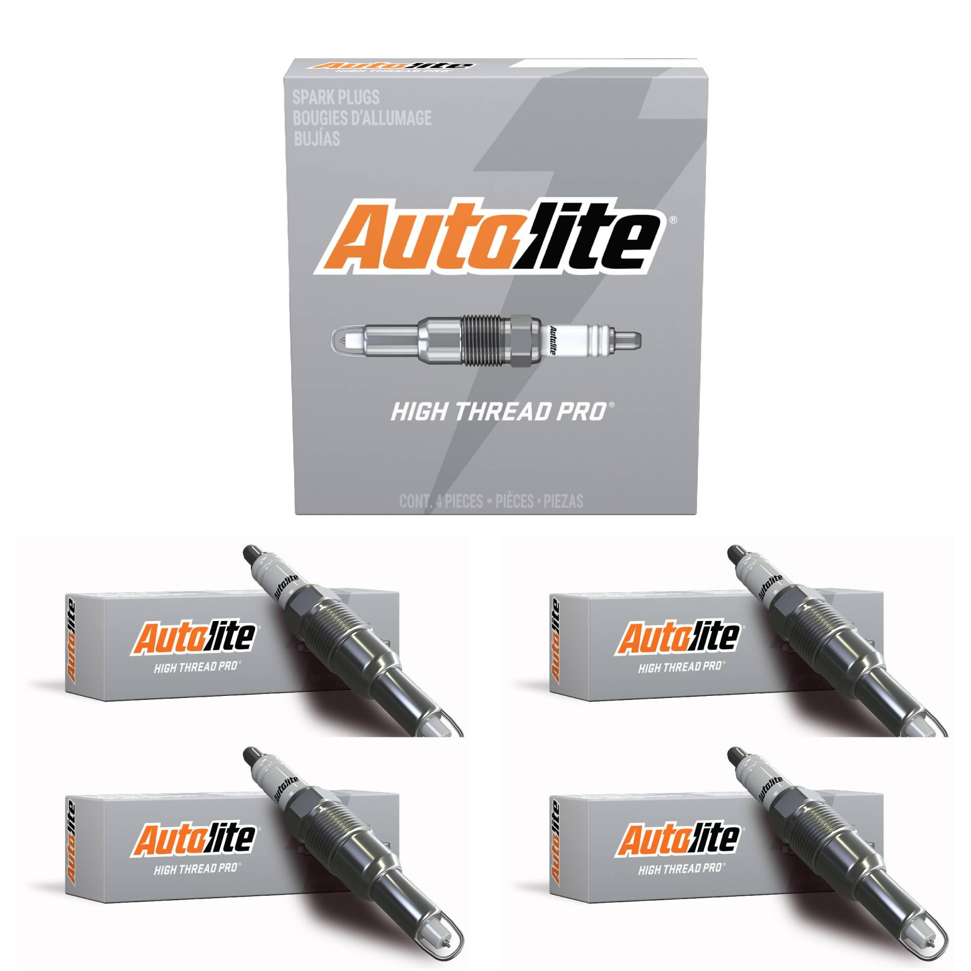 Autolite HT0-4PK Platinum Zündkerze mit hohem Gewinde, 4 Stück von Autolite