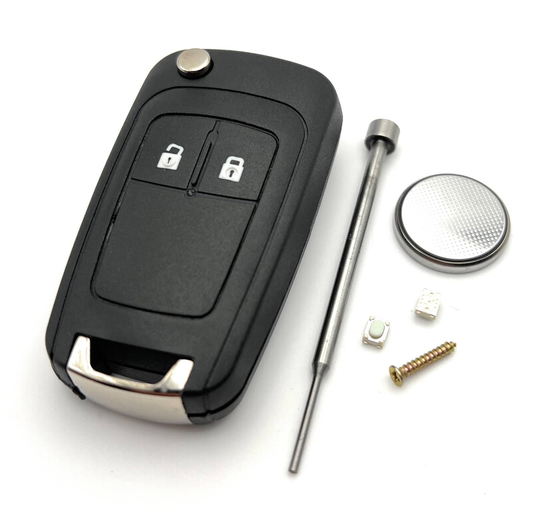 Automobile Locksmith Schlüssel Gehäuse Schalter Batterie Pin Removal Tool für Opel Opel Insignia Astra Meriva Zafira Movano Mokka Adam Cascada Corsa Karl 2 Tasten Fernbedienung Schlüsselanhänger von Automobile Locksmith