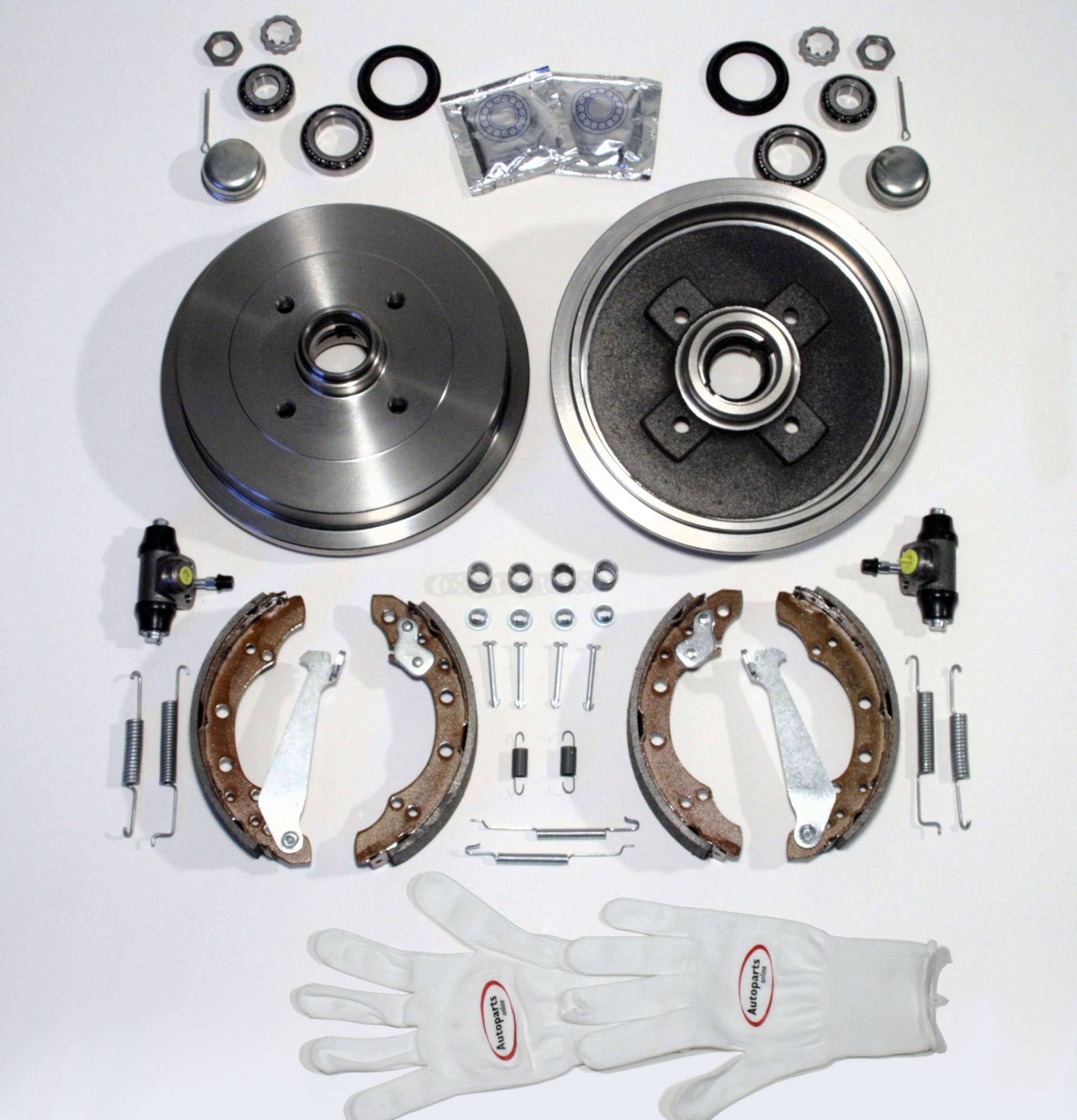 Autoparts-Online Set 60001219 Bremstrommeln/Bremsen Set + Zubehör hinten von Autoparts-Online