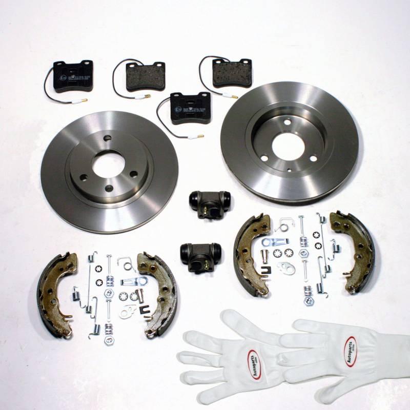 Autoparts-Online Set 60002510 Bremsscheiben 3-Loch Bremsen Bremsbeläge vorne Bremsbacken Zubehör Radzylinder für hinten von Autoparts-Online