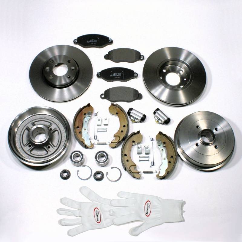 Autoparts-Online Set 60004167 Bremsscheiben Bremsen + Bremstrommel Set vorne + hinten von Autoparts-Online