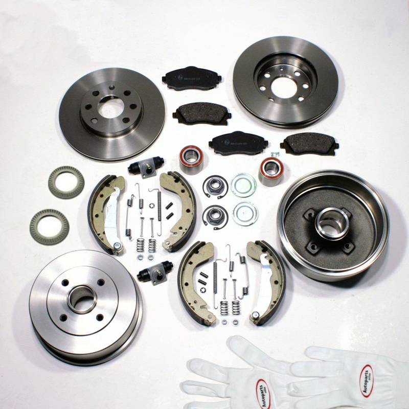 Autoparts-Online Set 60004384 Bremsscheiben/Bremsen + Bremsbeläge + Bremstrommel Set für vorne + hinten von Autoparts-Online