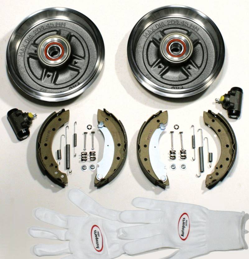 Autoparts-Online Set 60008446 Bremstrommeln + Bremsbacken + Zubehör + Radzylinder hinten von Autoparts-Online