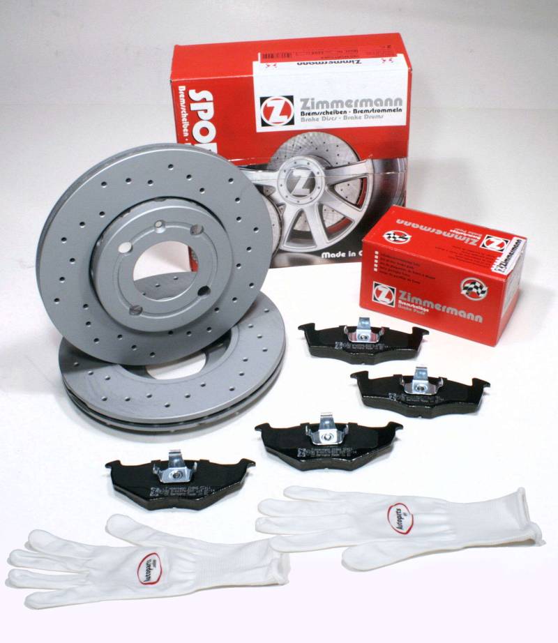 Autoparts-Online Set 60009437 Zimmermann Sport Bremsscheiben Ø 239 mm Coat Z gelocht/Bremsen + Bremsbeläge vorne von Autoparts-Online