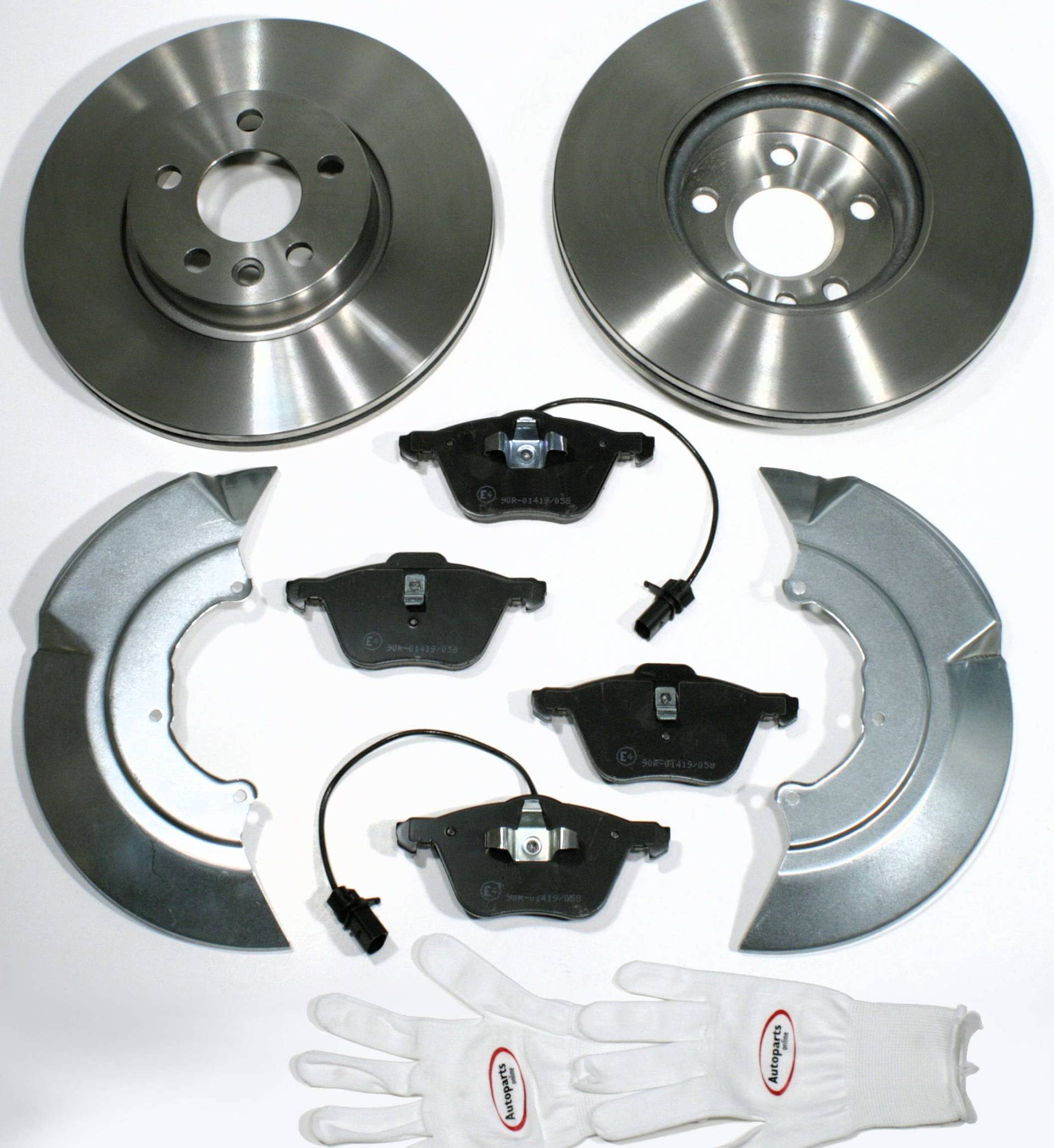 Autoparts-Online Set 60011194 Bremsscheiben Ø 313 mm/Bremsen 1LB + Bremsbeläge + Spritzbleche für vorne/für die Vorderachse von Autoparts-Online