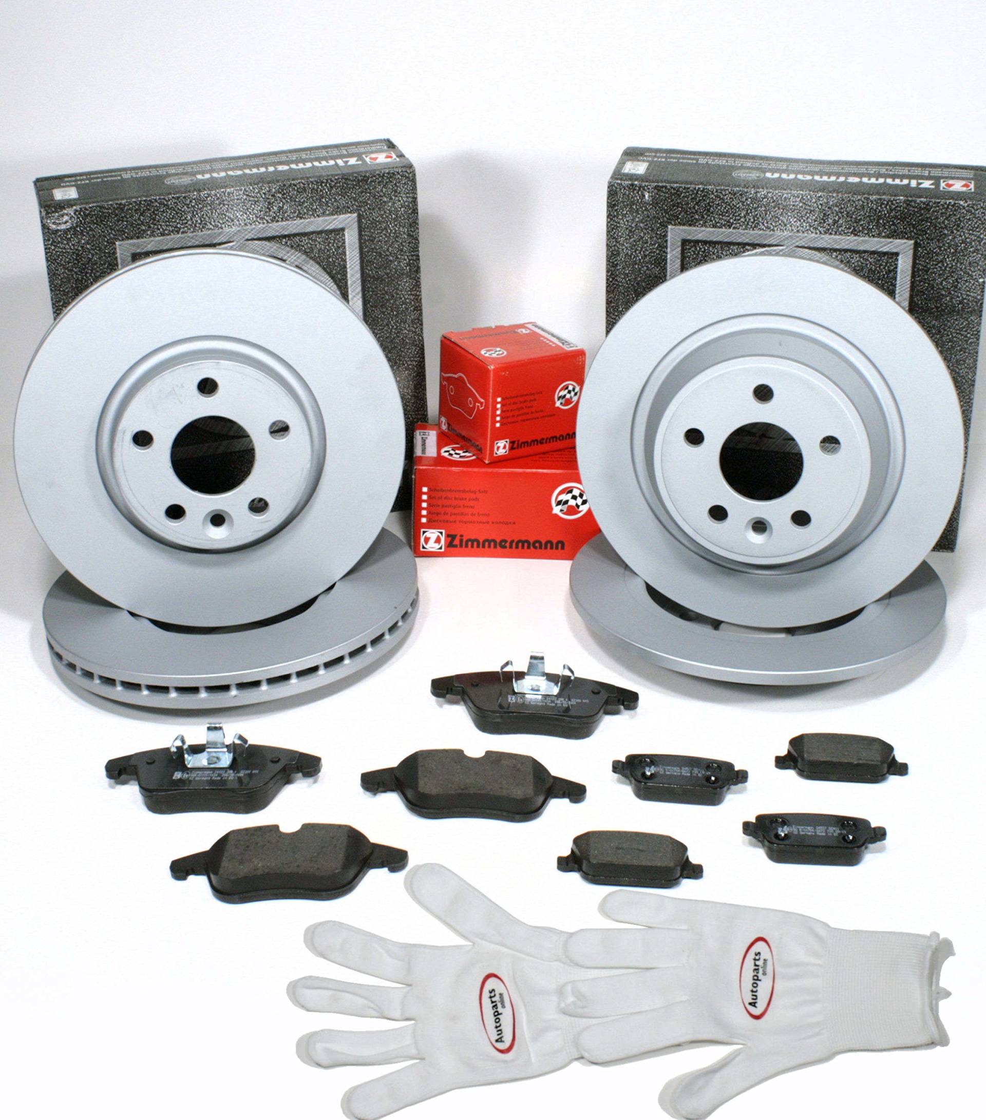 Autoparts-Online Set 60011272 Zimmermann Bremsscheiben Coat Z/Bremsen + Bremsbeläge für vorne + hinten von Autoparts-Online