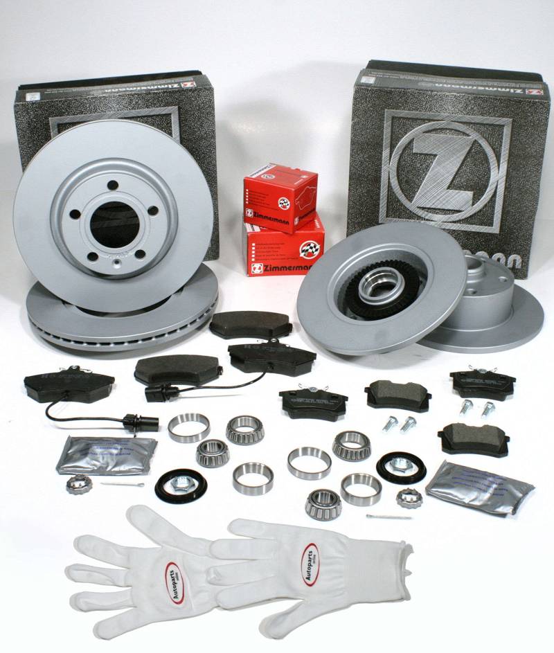 Autoparts-Online Set 60011766 Zimmermann Bremsscheiben + Bremsklötze vorne hinten + Radlager für hinten von Autoparts-Online