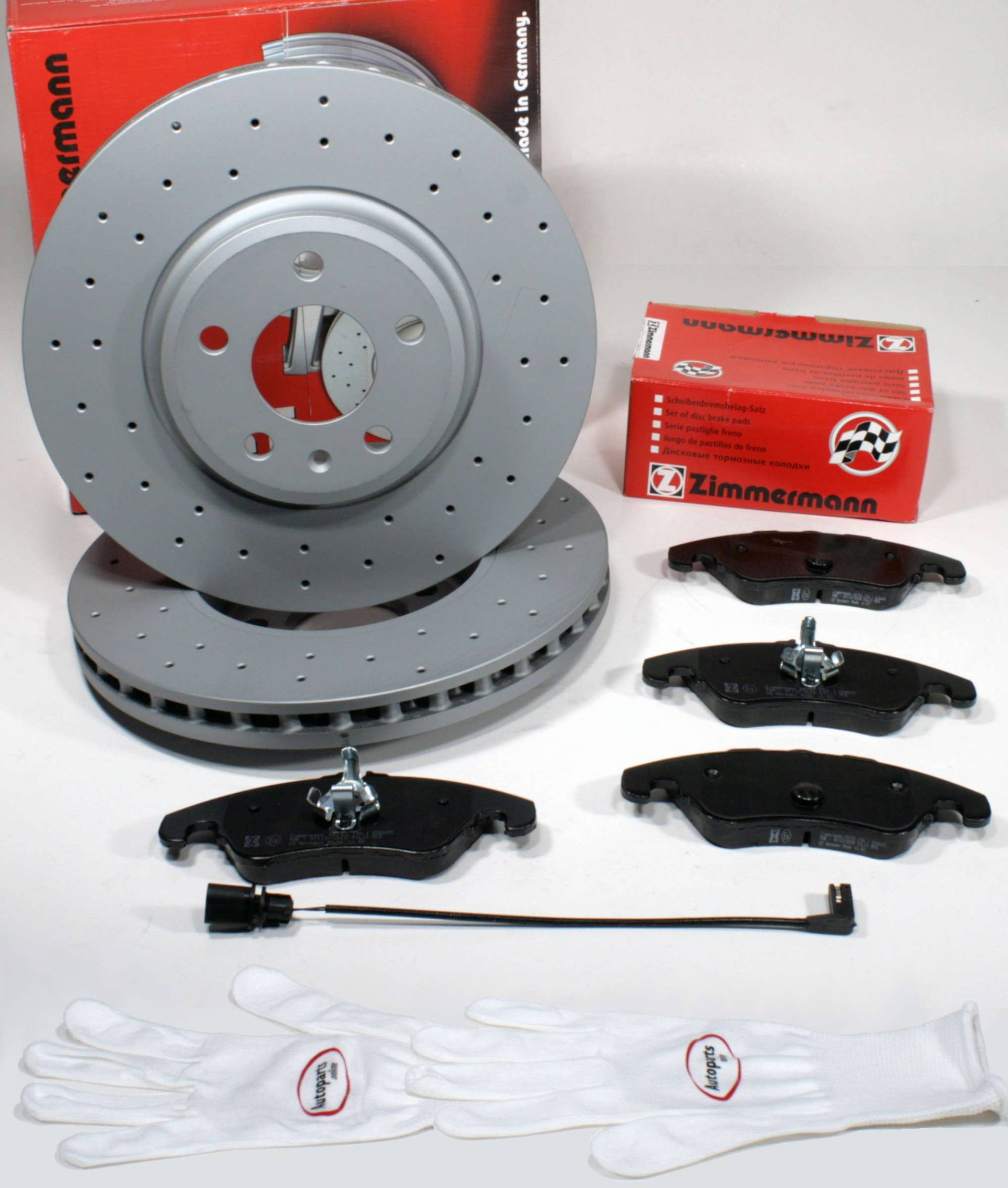 Autoparts-Online Set 60012150 Zimmermann Sport Bremsscheiben 1LA Coat Z gelocht/Bremsen + Bremsbeläge für vorne/die Vorderachse von Autoparts-Online