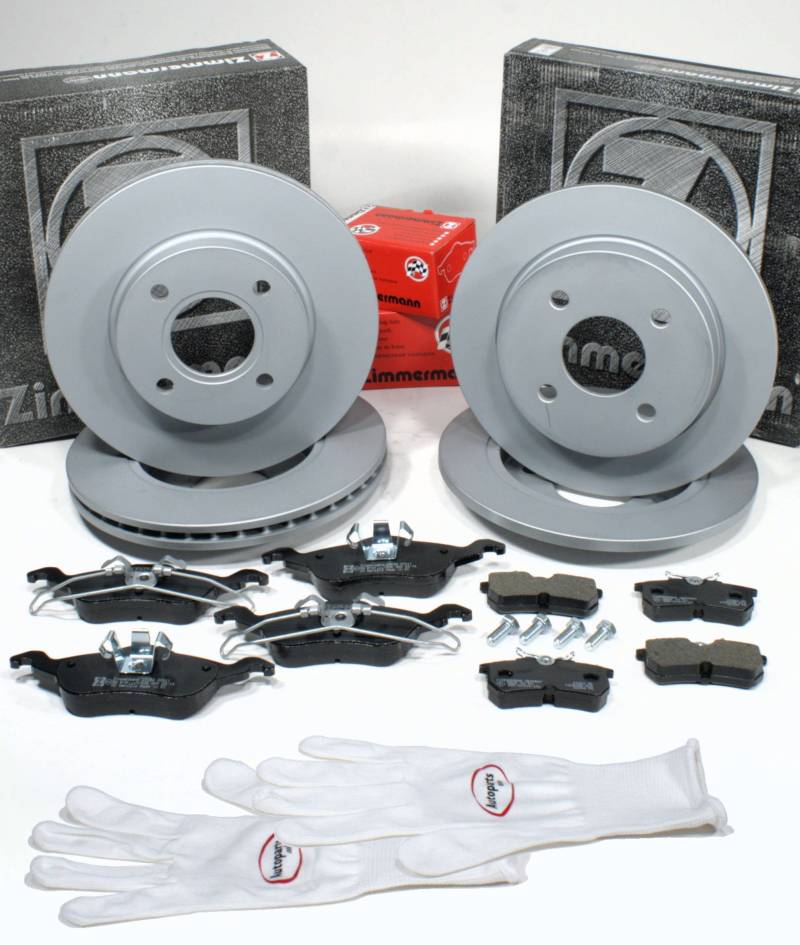 Autoparts-Online Set 60012467 Zimmermann Bremsscheiben Coat Z/Bremsen + Bremsbeläge für vorne + hinten von Autoparts-Online