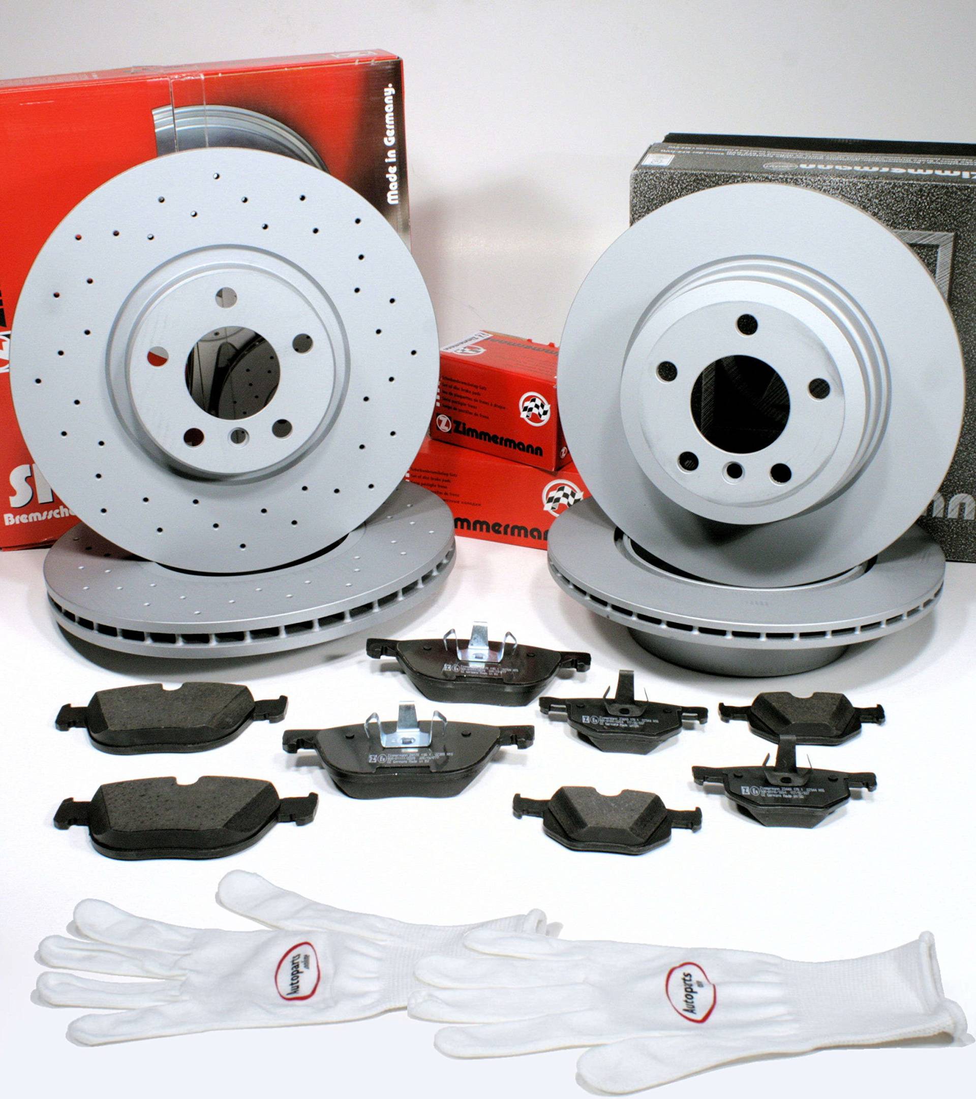 Autoparts-Online Set 60012939 Zimmermann Bremsen belüftet Coat Z + Bremsbeläge für vorne + hinten von Autoparts-Online