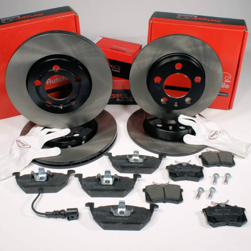 Autoparts-Online Set 60015051 Metzger Bremsscheiben 256 mm 230 mm Bremsen Bremsbeläge für vorne hinten von Autoparts-Online