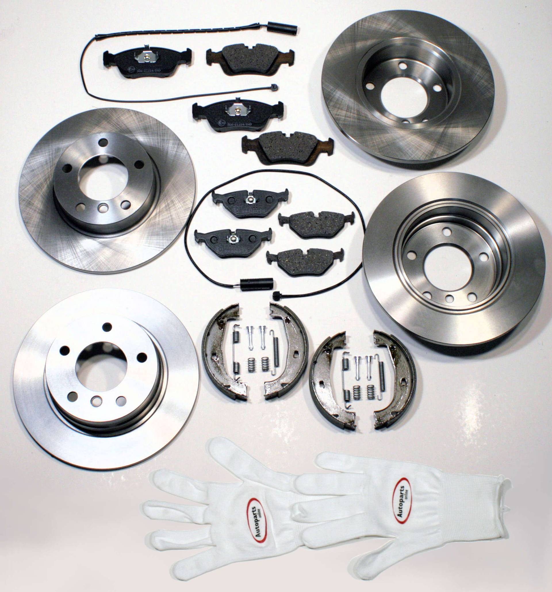 Autoparts-Online Set 60015904 Bremsscheiben belüftet Bremsen Bremsbeläge vorne hinten Handbremse Zubehör für hinten von Autoparts-Online