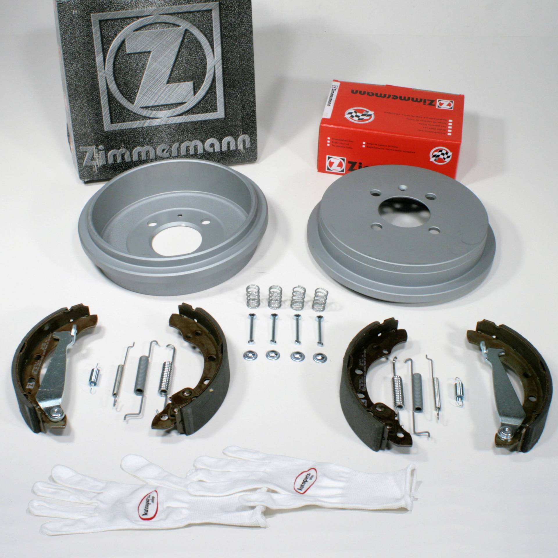 Autoparts-Online Set 60016213 Zimmermann Bremstrommeln Bremsen Bremsbacken Zubehör für hinten die Hinterachse von Autoparts-Online