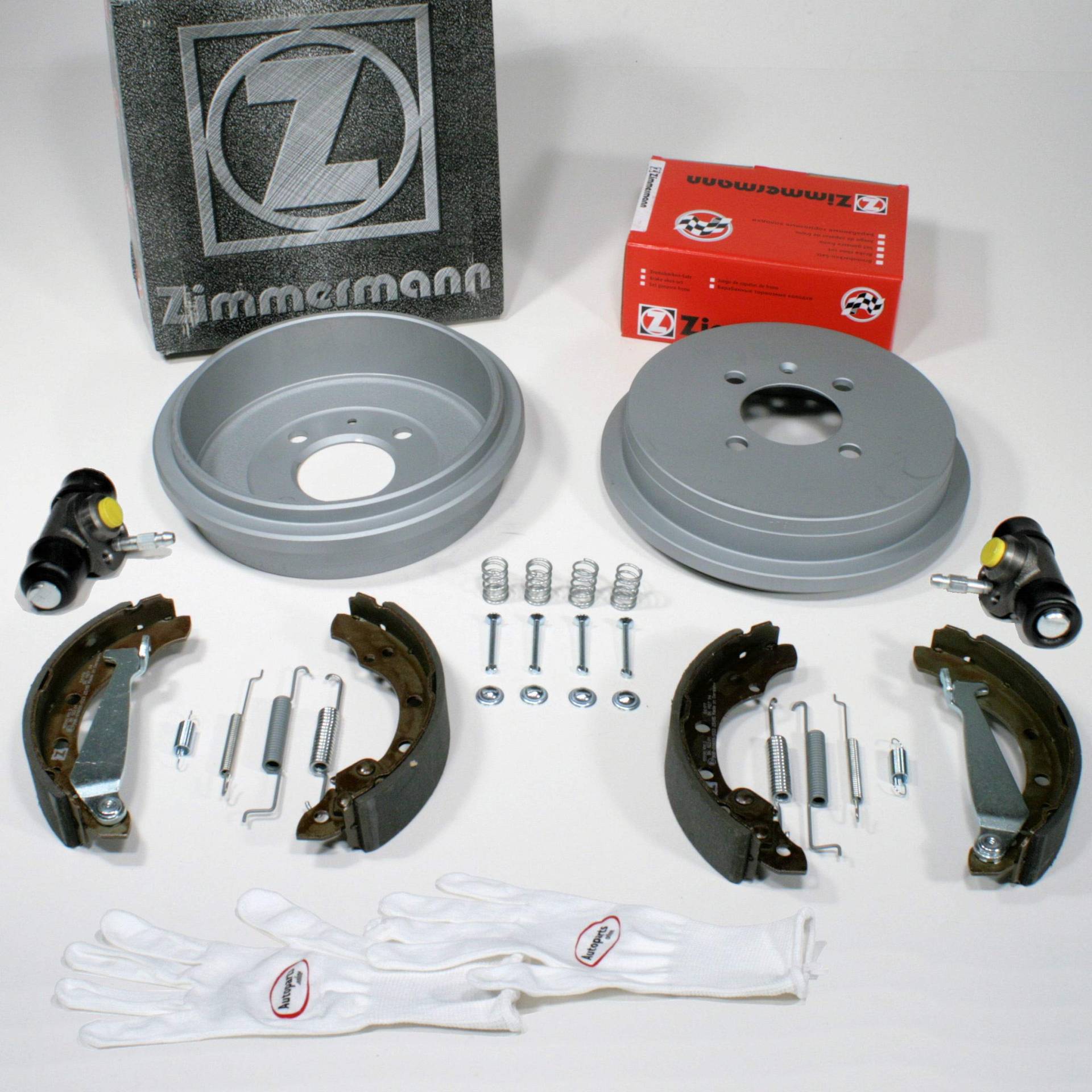 Autoparts-Online Set 60016229 Zimmermann Bremstrommeln Bremsen Bremsbacken Zubehör Radzylinder für hinten die Hinterachse von Autoparts-Online