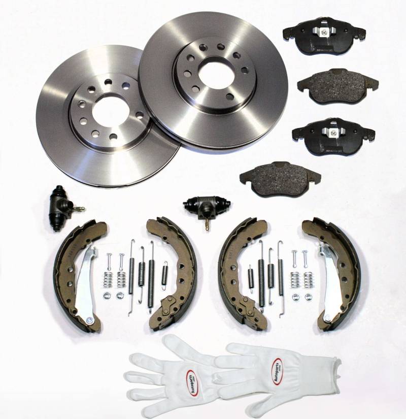 Autoparts-Online Set 60016829 Bremsscheiben und Bremsbeläge vorne Bremsbacken Zubehör Satz 2 Radbremszylinder für hinten von Autoparts-Online