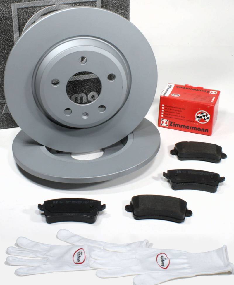 Autoparts-Online Set 60017264 Zimmermann Bremsscheiben Bremsbeläge Bremsen für hinten die Hinterachse von Autoparts-Online