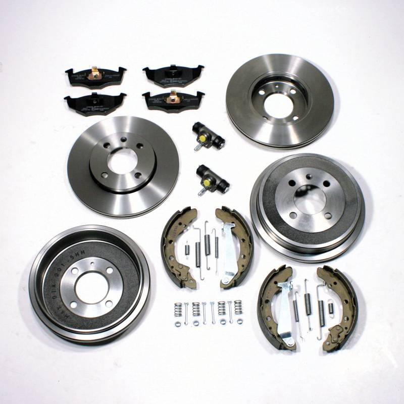 Bremsscheiben/Bremsen Set vorne + Bremstrommel + Zubehör hinten von Autoparts-Online