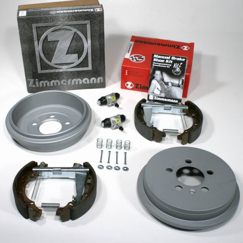 Zimmermann Bremstrommeln Coat Z + Bremsbacken Kit Z vormontiert + Radzylinder für hinten/für die Hinterachse von Autoparts-Online