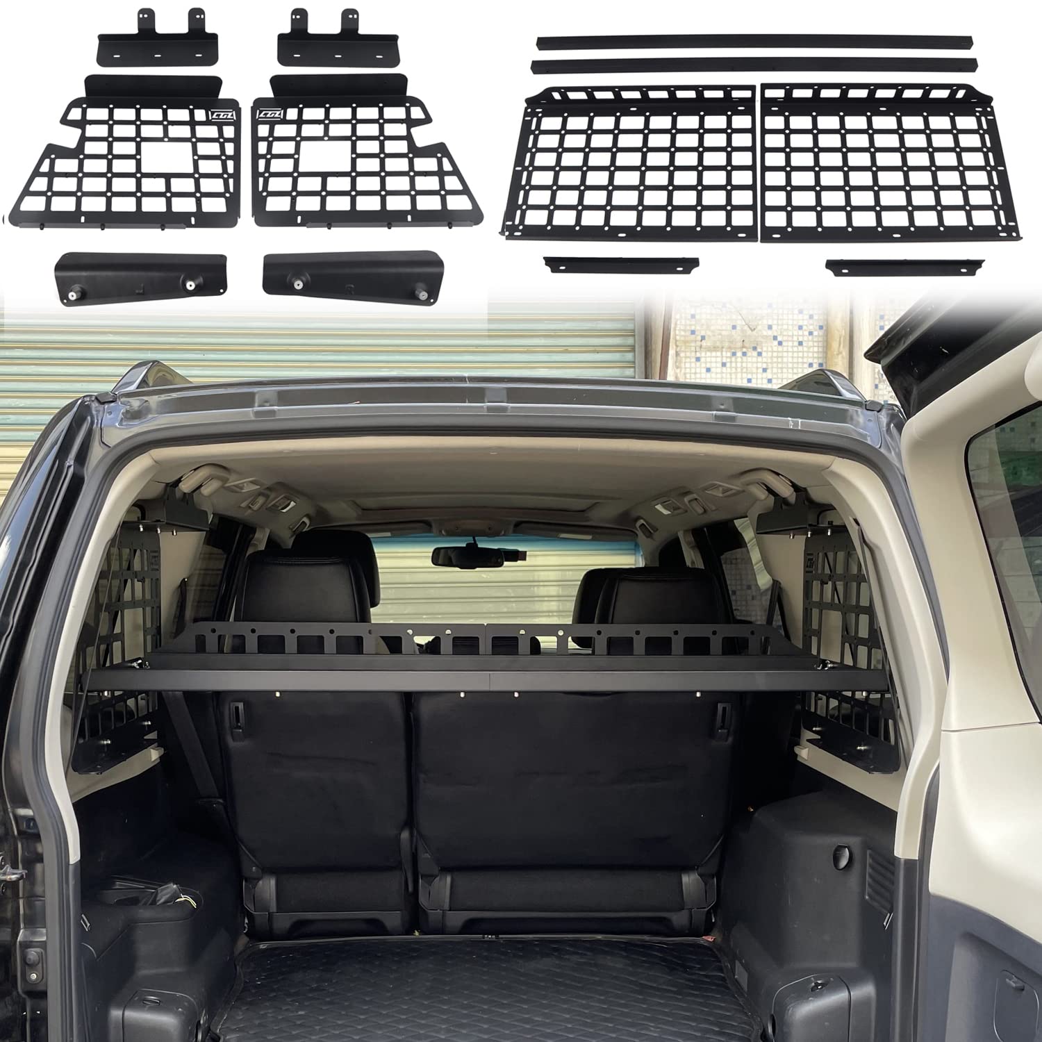 Autophoton Hintere Kofferraumablage Ablagetafeln Gepäckablagen Racks für Pajero V80 V93 V95 V97 V98 2007-2021 5-Door (komplette Regal) von Autophoton