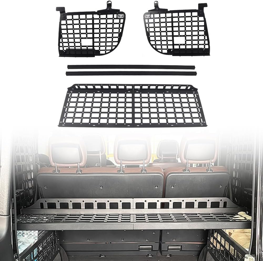 Autophoton Kofferraumregal Frachtorganisatoren Rack Modulares Aufbewahrungspanel für G-Klasse G500 G55 2004-2017 5-Türer (Seitenverkleidungen und Regal) von Autophoton