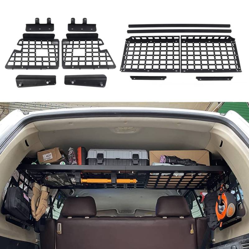 Autophoton Kofferraumregal Frachtorganisatoren Rack Modulares Aufbewahrungspanel für Pajero Fünftürer V80 V90 V93 V95 V97 V98 2007-2021 (Seitenrahmen mittleres Regal) von Autophoton