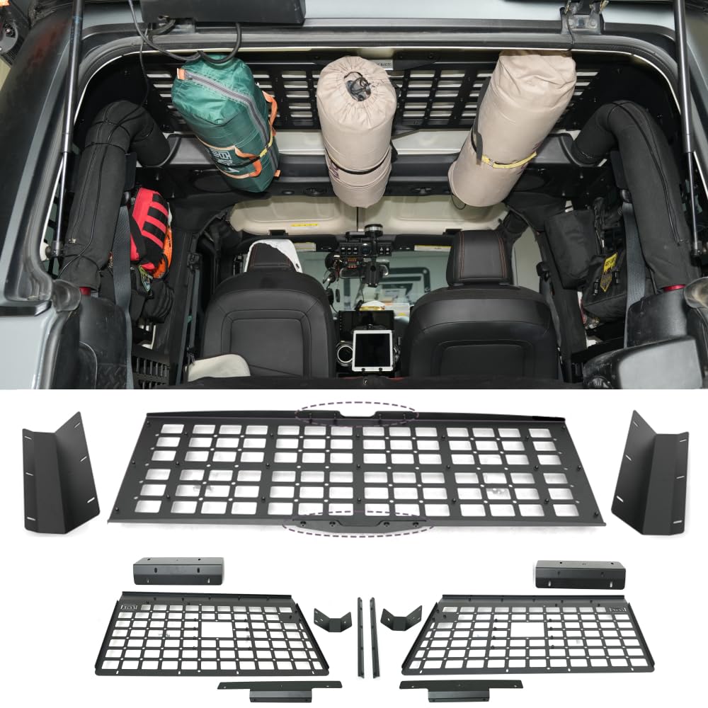 Autophoton Kofferraumregal Frachtorganisatoren Rack Modulares Aufbewahrungspanel für Wrangler 2-Türer JK 2007-2017 (Seitenrahmen und Dachträger) von Autophoton