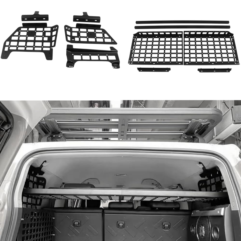 für FJ Cruiser 2007-2023 CGZ MOLLE Panel Kofferraumregal Frachtorganisatoren Rack Modulares Aufbewahrungspanel (Seitenrahmen und mittlere Ablage) von Autophoton