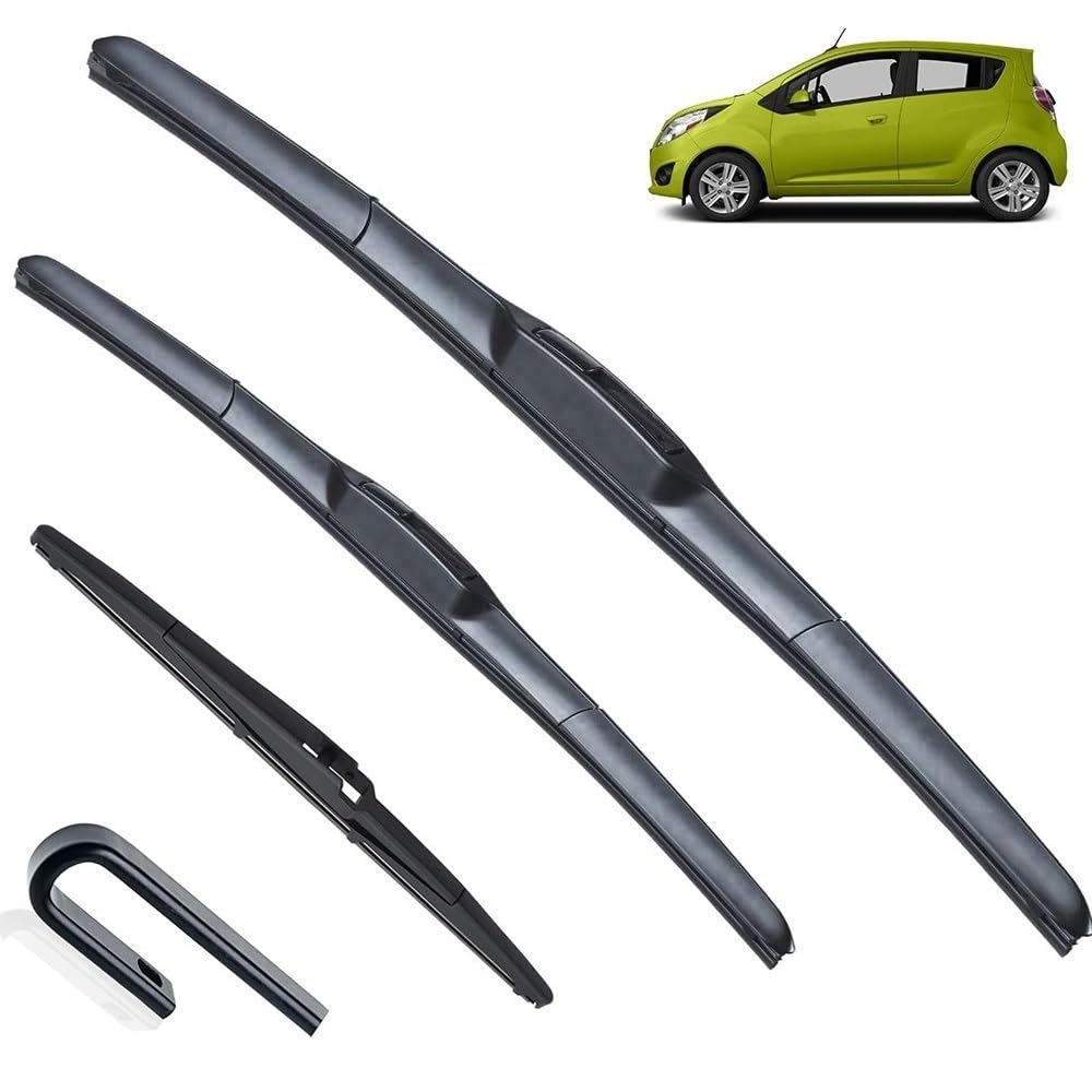 3-teiliges Scheibenwischer-Set for vorne und hinten, kompatibel mit Chevrolet Spark M300 2009–2015, Windschutzscheibe, Windschutzscheibe, Fenster, 21"+16"+12" von Autopixl