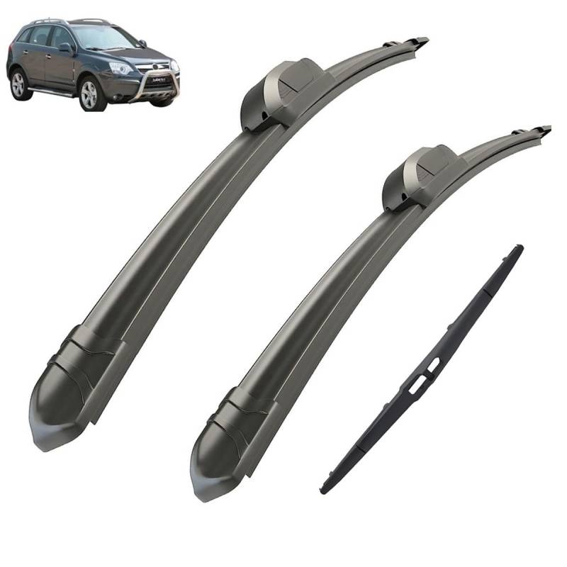 3-teiliges Scheibenwischer-Set for vorne und hinten, kompatibel mit Vauxhall Opel Antara 2006–2019, Windschutzscheibe, Windschutzscheibe, Fenster, 24"16"12" von Autopixl