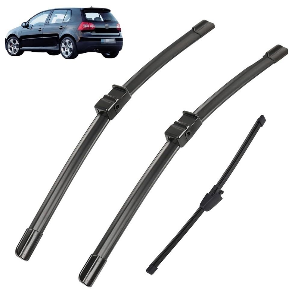 Kompatibel mit VW Volkswagen Golf 5 V 1K MK5 2003–2009 Rabbit GTI R32 LHD RHD Fenster Windschutzscheibe Windschutzscheibe vorne hinten Scheibenwischer Autozubehör (Color : LHD, Size : Front Rear 200 von Autopixl