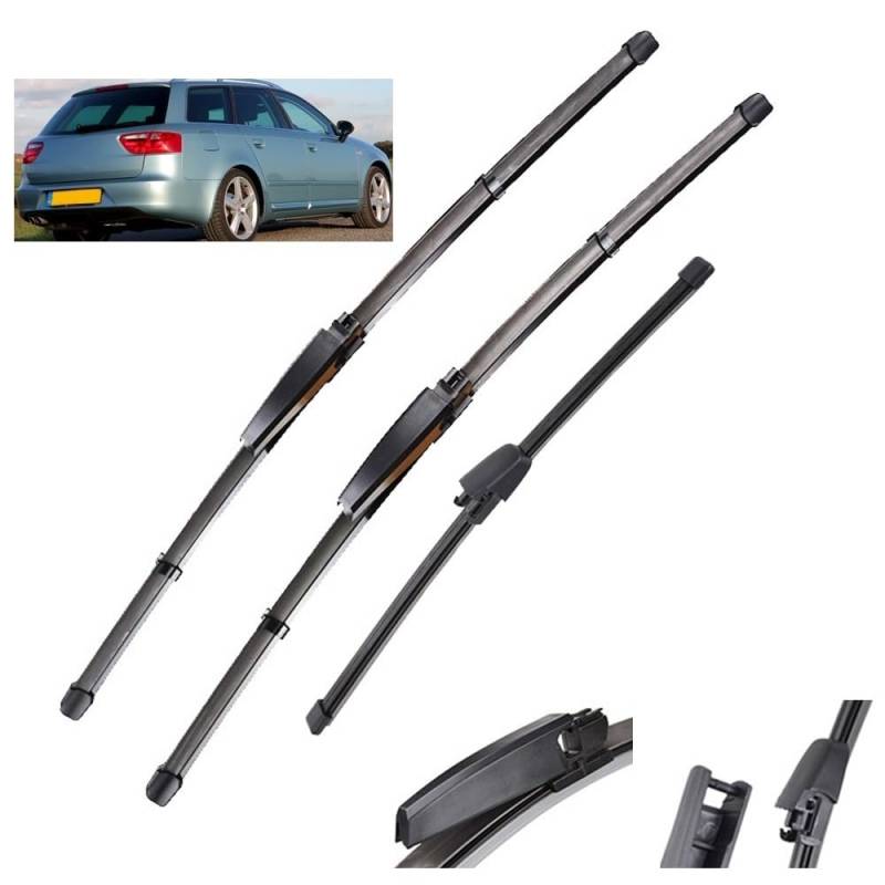 Scheibenwischer-Set for vorne und hinten, kompatibel mit SEAT Exeo ST Kombi 2008–2013, Windschutzscheibe, Windschutzscheibe, Fensterbürste, 22 Zoll, 22 Zoll, 13 Zoll von Autopixl