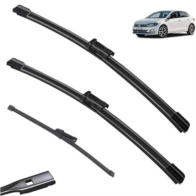 Scheibenwischer-Set for vorne und hinten, kompatibel mit VW Polo 6 AW1 BZ1 2017–2023, Windschutzscheibe, Windschutzscheibe, Fenster, 26 Zoll + 18 Zoll + 11 Zoll von Autopixl