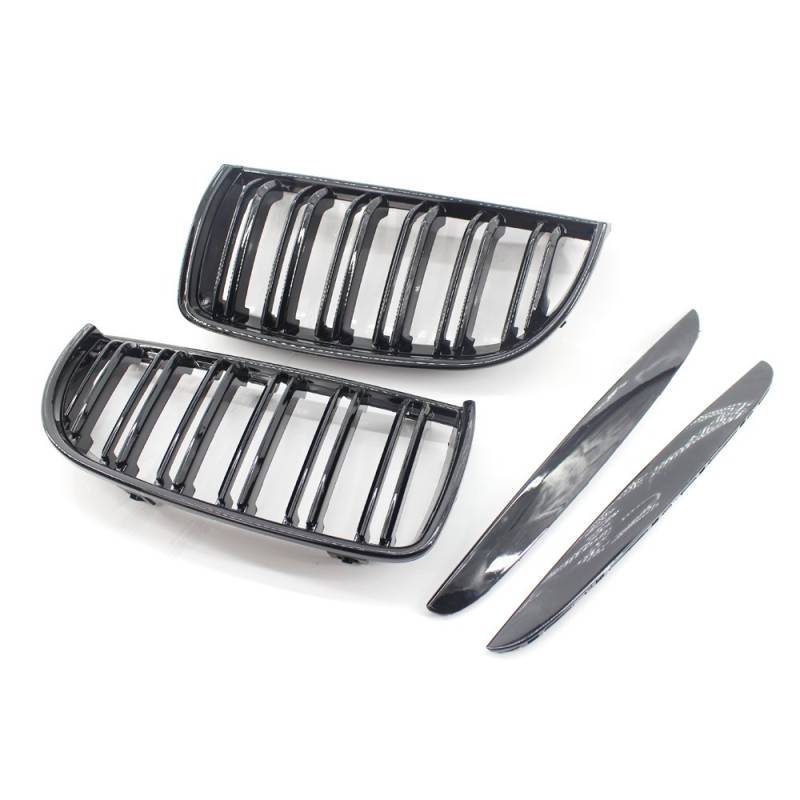 Doppelbrücke Kühlergrill Front Nieren Grill Grill Grill Grill Glänzend Schwarz für E90 E91 05-08 von Autopone