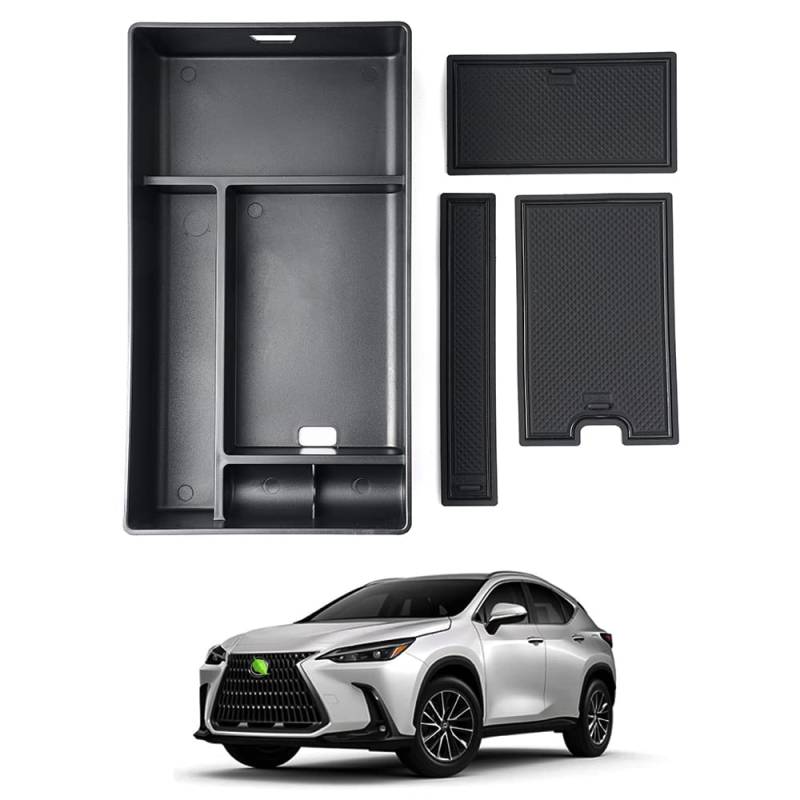 Autorder Kompatibel mit Mittelkonsolen-Organizer 2022 2023 Lexus NX NX 250/NX 350/NX 350h/NX 450h+ Zubehör Armlehnenbox Sekundäraufbewahrungsbox Einsatz Tray von Autorder