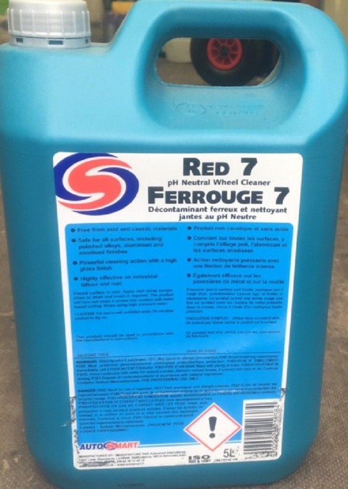 Autosmart Red 7 5 L pH-neutraler Felgenreiniger, Fallout-Entferner & gratis Pumpe - von Autosmart