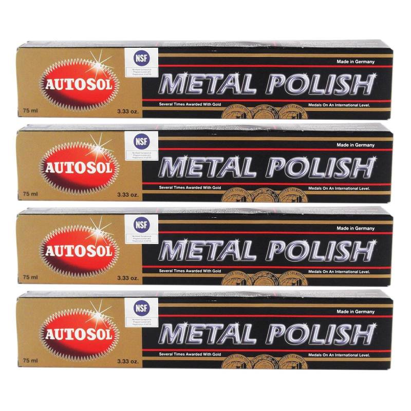 4x 75ML AUTOSOL MetalPolish Alu Metall Chrom Politur Polierpaste EDEL Chromglanz von Autosol