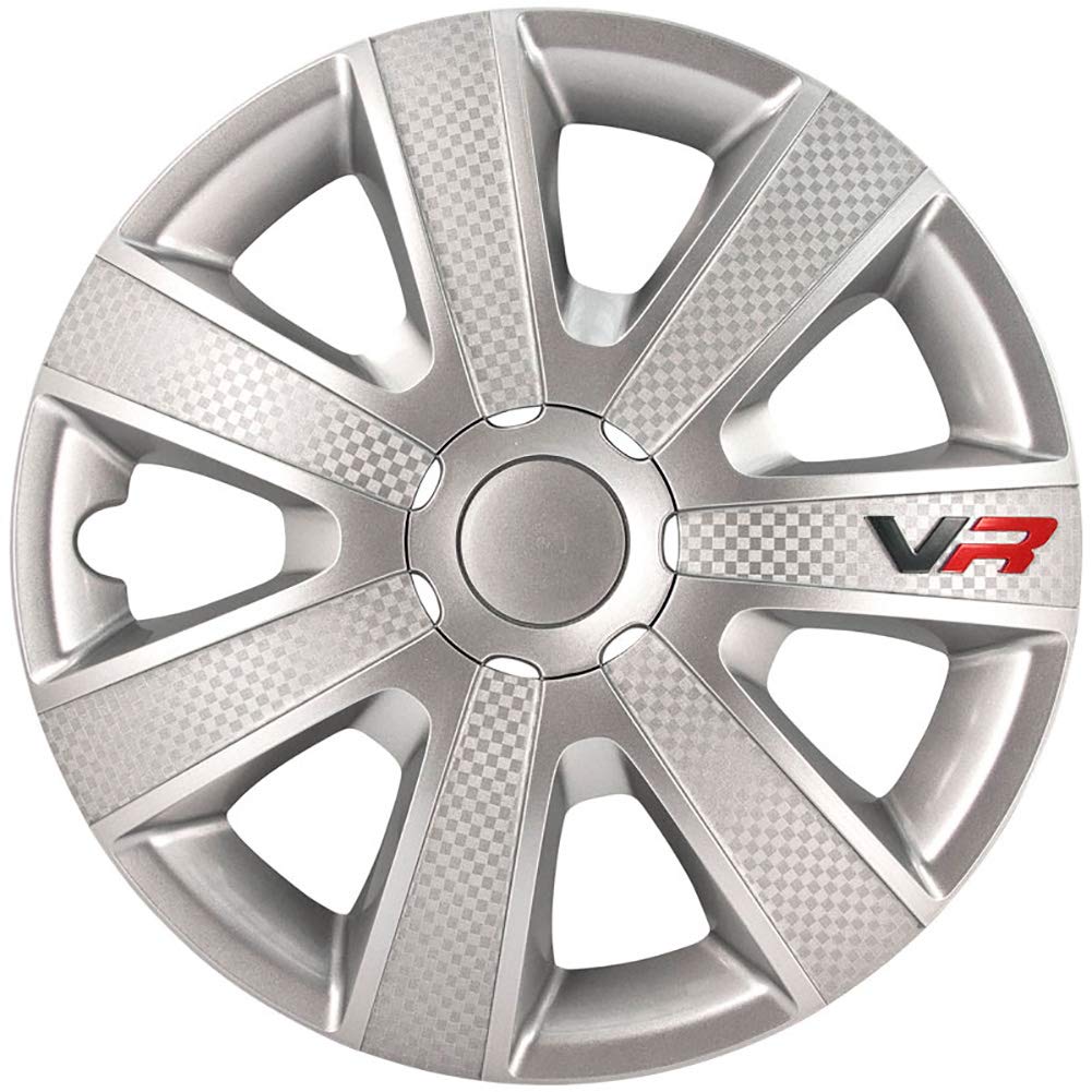 AUTO-STYLE Satz Radzierblenden VR 14-Zoll Silber/Karbon-Look/Logo von AUTO-STYLE