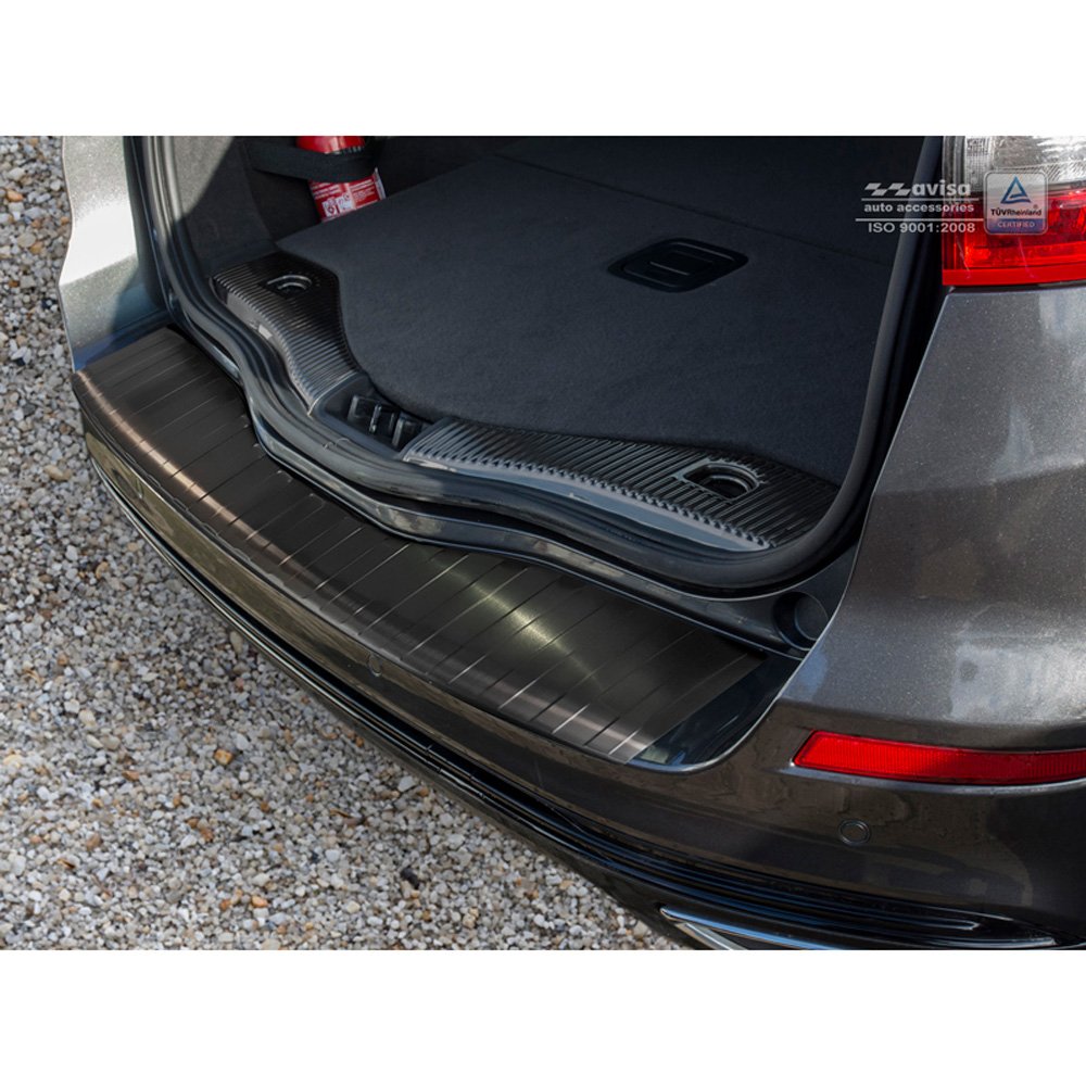 Avisa Schwarz Edelstahl Heckstoßstangenschutz kompatibel mit Ford Mondeo V Wagon 2014- 'Ribs' von Avisa