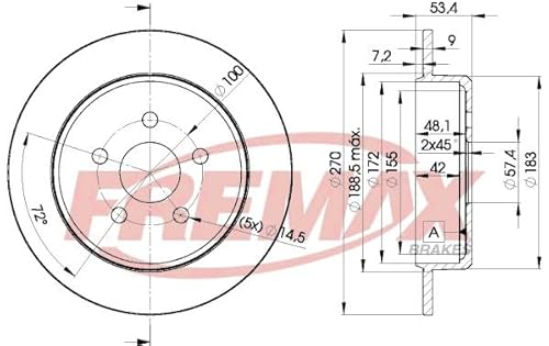 Bremsscheibe Scheibenbremse 2x Hinten Kompatibel mit Chrysler Stratus Cabrio JX 1996-2001 von Autoteile Gocht von Autoteile Gocht