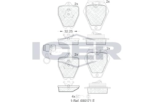 Bremsbelagsatz, Scheibenbremse Vorne Kompatibel mit Audi 100 C4 Avant Kombi 1991-1994 von Autoteile Gocht von Autoteile Gocht