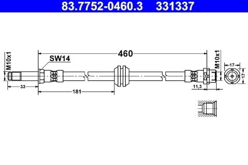 Bremsschlauch Vorne Kompatibel mit BMW E46 Limo 2000-2005 von Autoteile Gocht von Autoteile Gocht