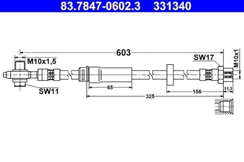 Bremsschlauch Vorne Kompatibel mit VW Passat Alltrack B7 Kombi 2012-2014 von Autoteile Gocht von Autoteile Gocht