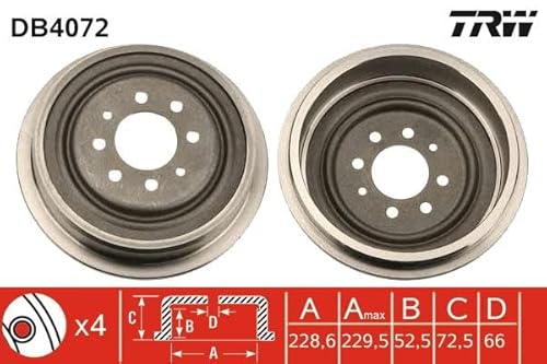 Bremstrommel Hinten Kompatibel mit Renault Clio I B/C57 1996-1998 von Autoteile Gocht von Autoteile Gocht