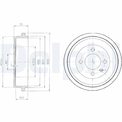 Bremstrommel Hinten Kompatibel mit VW Polo Van 6V 2000-2001 von Autoteile Gocht von Autoteile Gocht