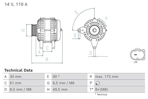 Lichtmaschine Generator Kompatibel mit VW UP! 121 122 BL1 BL2 BL3 123 2019-2023 von Autoteile Gocht von Autoteile Gocht