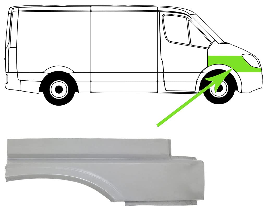 Reparaturblech für Kotflügel Stahl Verzinkt Rechts Kompatibel mit VW Transporter T4 70A 70H 7DA 7DH 90-96 von Autoteile Gocht von Autoteile Gocht